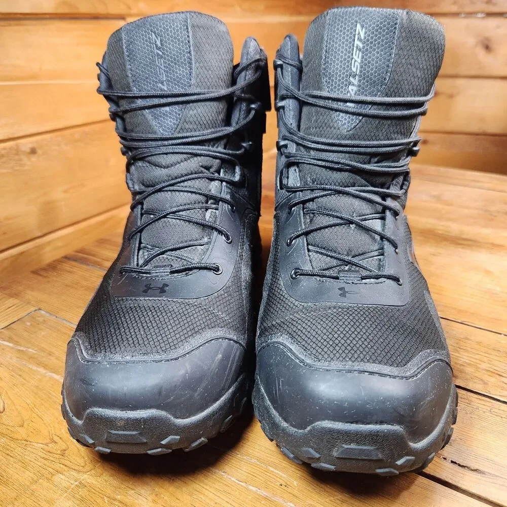 Men's Under Armour Valsetz RTS 1.5 Side Zip Tactical Boots Black Size 13 Hunting